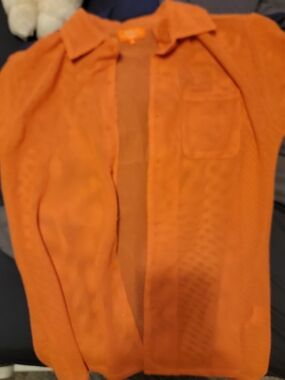 Men's Lightweight Orange Shirt Jacket